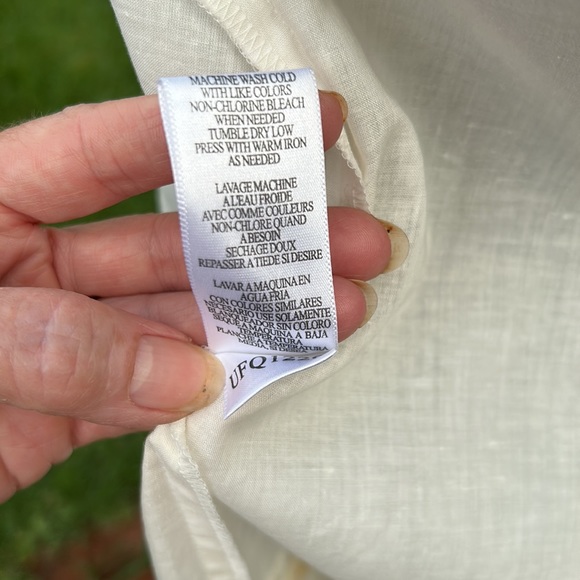 Natural Woven Cotton Shirt with Dainty Lace, Beads and Sequins 14 - Picture 7 of 9